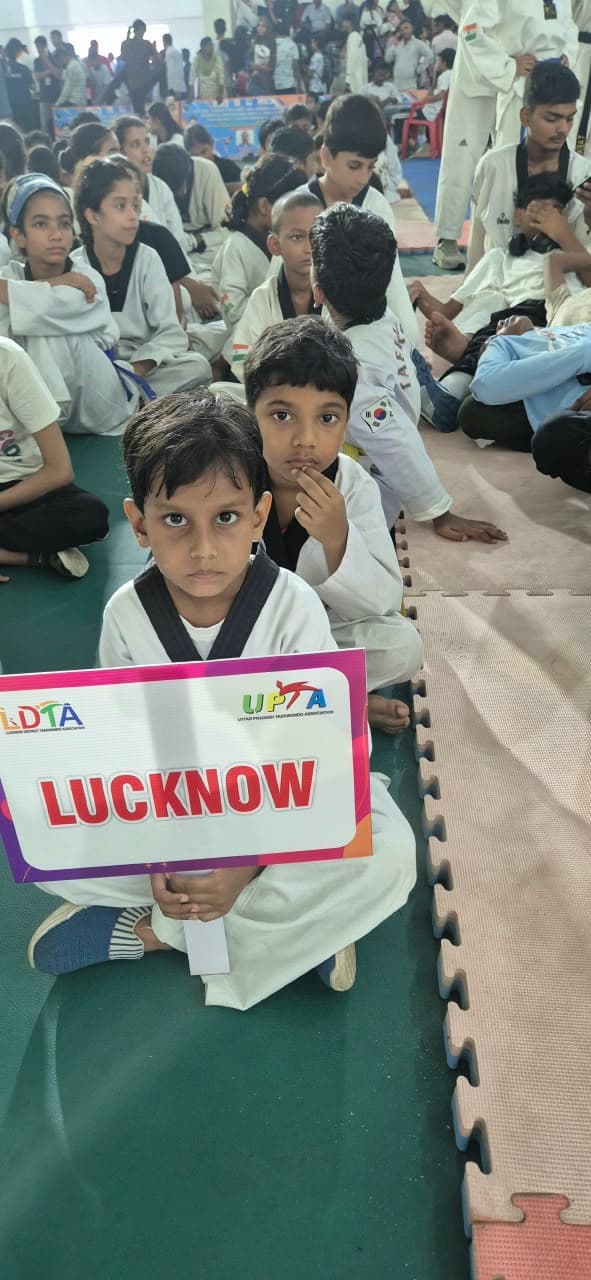 Students at a Lucknow Taekwondo competition
